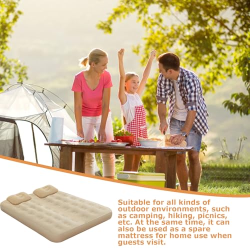 Lit gonflable 2 places avec pompe intégrée pour camping et lit d'appoint invités