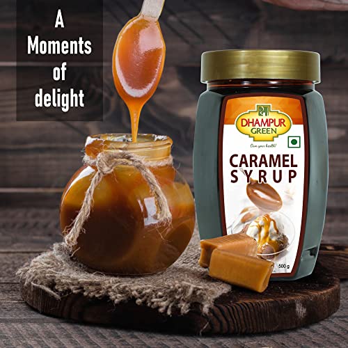 Image of Dhampure Speciality Caramel Syrup, 1Kg (500Gx2) | For Bake Cake Coffee Popcorn Milkshake Frappe | Making & Baking