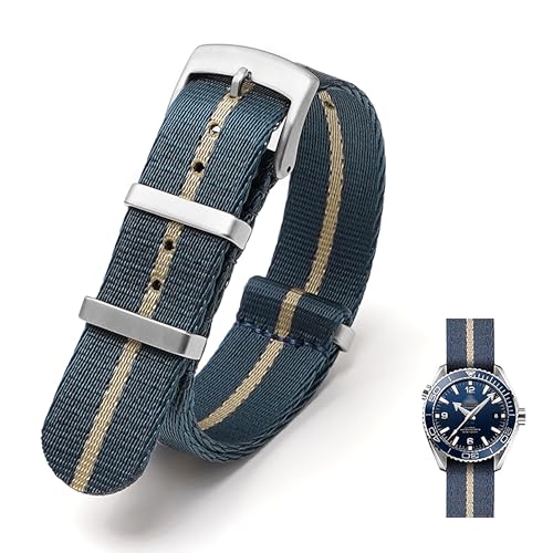 Ylfcly Military Ballistic Nylon Watch Band Heavy Silver & Black Buckle 18mm 20mm 22mm 24mm Thick G10 Premium Nylon Watch Bands Smart Watch Replacement Band Strap for Men Women