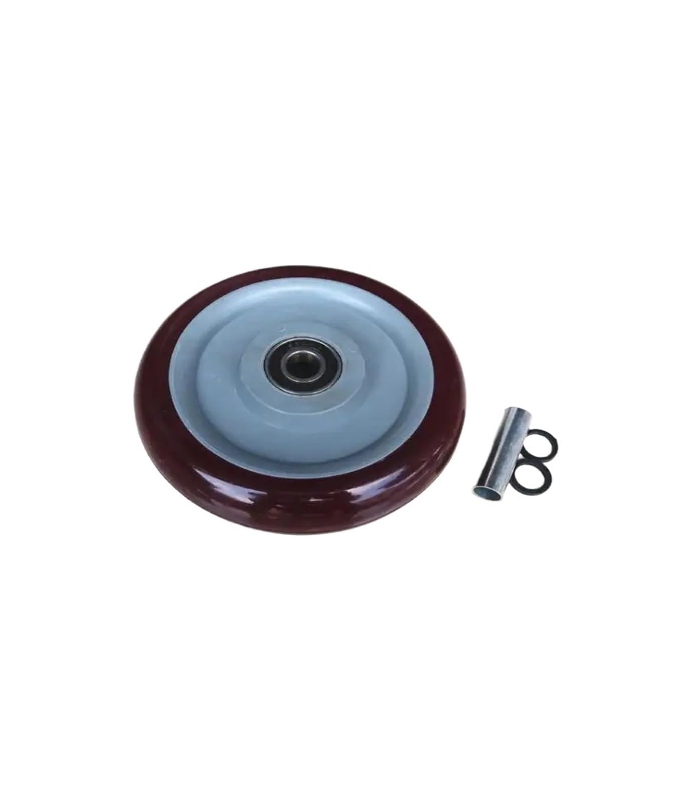 Roue pivotante en polyuréthane 5 pouces avec double roulement à entraînement plat marron