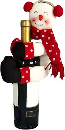 Miniatura 1 de IAMAGOODLADY Decoraciones de Navidad, decoración de Navidad, cubierta de vino de Papá Noel, muñeco de nieve, moo se, cubierta de botella de vino,