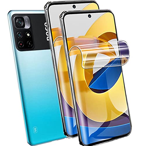 CUFEREDU 2 uds Protector de Pantalla Flexible para Xiaomi Poco M4 Pro 5G / Poco X3 GT 6.6' 3D Película de Hidrogel Transparente de TPU Huella Dactilar Desbloqueado NO Vidrio Templado