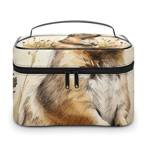 Foldable Travel Luggage Bag for Men And Women, Dry And Wet Separation Portable Travel Luggage Bag, Gopher And Grass Printed Waterproof Sports Luggage Bag, Fitness Bag