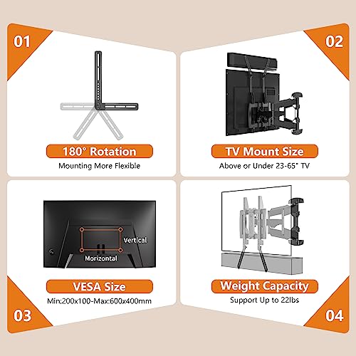 Image of XINLEI Universal Sound Bar Mounts Fits Most 23 to 65 Inch TVs Soundbar TV Mount Bracket Above or Under TV, up to 22 lbs SBR302