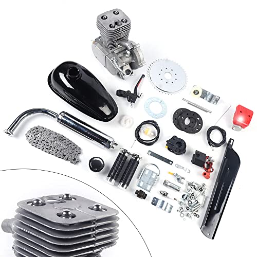 DIFU Kit de motor eléctrico de gasolina para bicicleta de dos tiempos, 100 cc, 3,2 kW, motor completo, enfriado por aire, CDI monocilindro para bicicleta de montaña, bicicleta de carretera, bicicleta