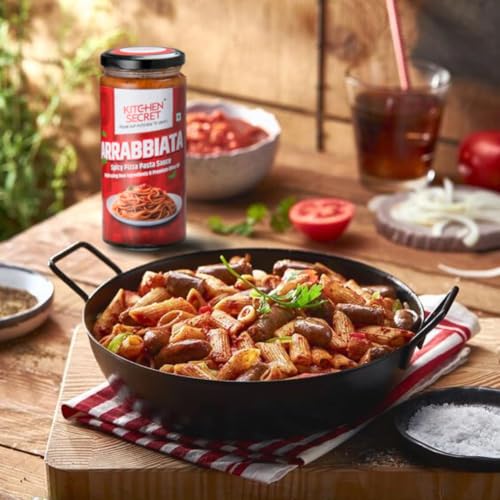 Image of Kitchen Secret Arrabbiata Spicy Red Pizza Pasta Sauce 390g - For Pasta, Spaghetti, Pizza, Sandwiches, Wraps,Quality Ingredients, No Preservatives, Taste of Italy (Pack of 2)