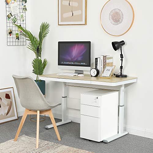 Lockable 3-Drawer Mobile Filing Cabinet for Home Office - White - Image 2