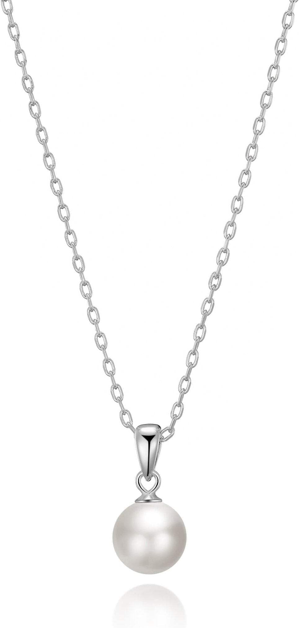 Sterling Silver White Shell Pearl Necklace