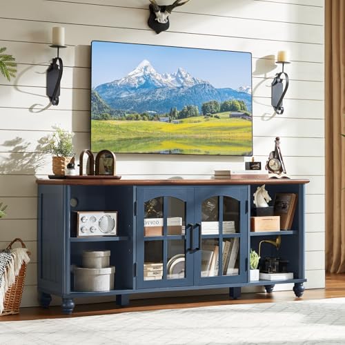 Image of RWYHG Farmhouse TV Stand for 60 in TV, Entertainment Center for Living Room