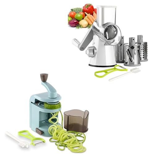 Ourokhome Vegetable Spiralizer Zucchini Noodles Maker – 4 Built-in Spiral Slicer Blade for Veggie Spaghetti Paste