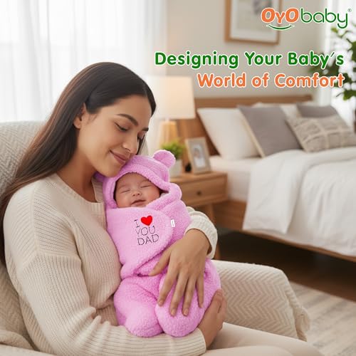Image of OYO BABY Soft Cotton Baby Blanket Pack - Pink Kitty & Dad Pink, 0-12 Months | Gentle & Breathable Infant Swaddle Wrap, Cozy Newborn Blanket for Sleep, Travel & Nursery, Perfect Baby Shower Gift