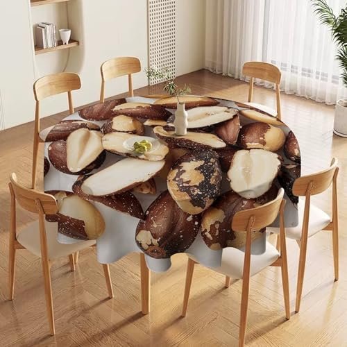 Nappe ronde imperméable lavable anti-tache pour table de salle à manger