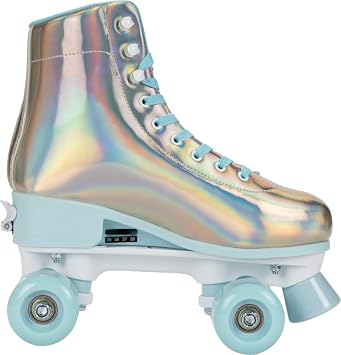 GEM QUAD ROLLER SKATES - Holographic Blue, Size 3-6