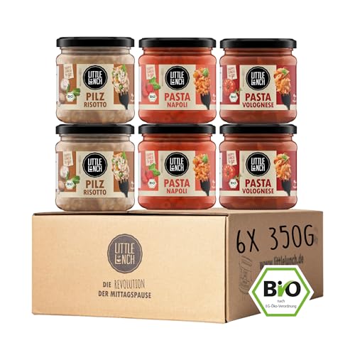 Little Lunch Fertiggerichte Kennenlernbox Pasta & Risotto Pasta Napoli Vegetarische Bolognese Pilz Risotto Ready Meal 100% Bio Veggie 6er Pack 6 x 350g