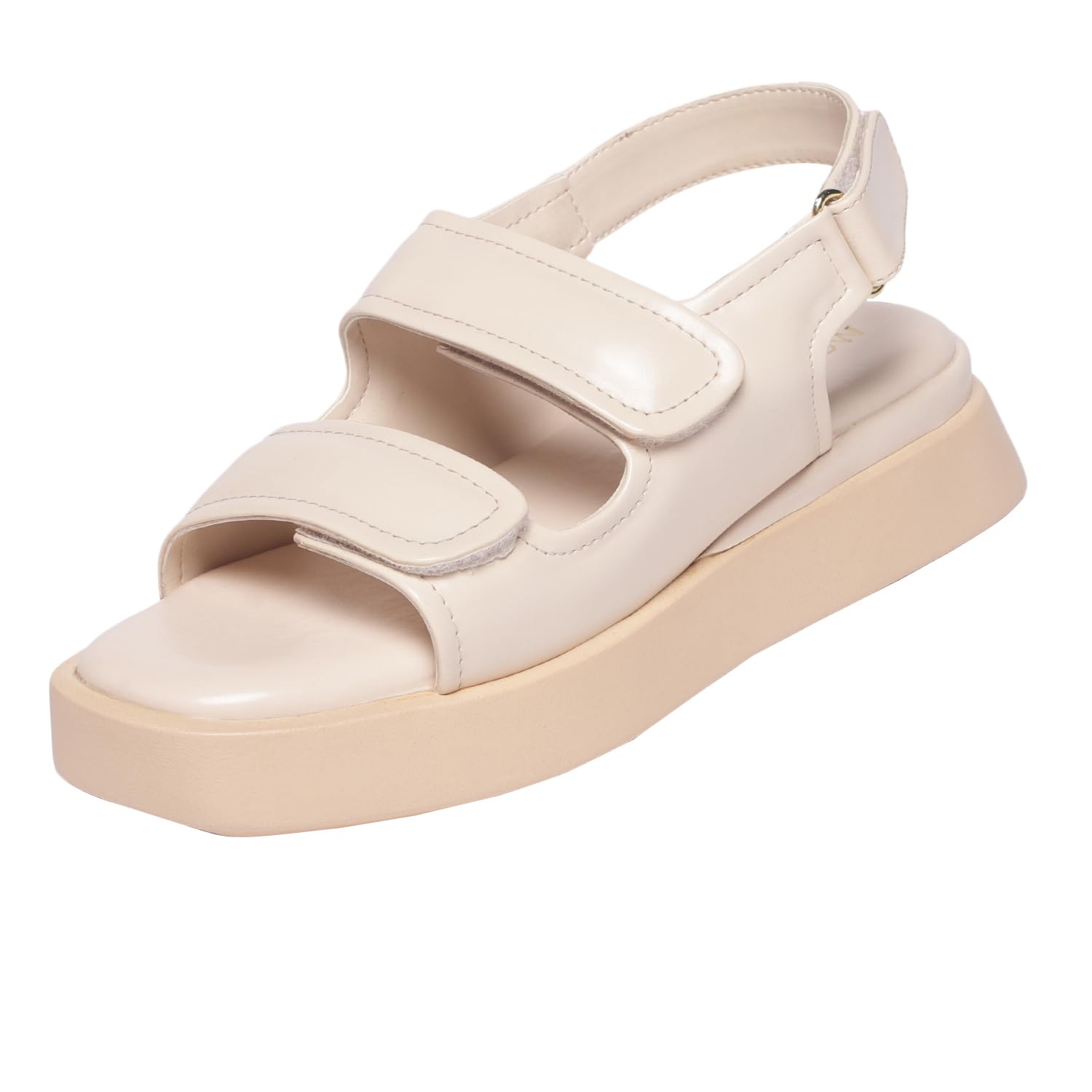 monrow Fancy and Stylish Extra Cushioning and Comfortable Fashionable Light Weight Allday Wear Vegan Flatform Heels for Women and Girls Cream 4UK-picture-20