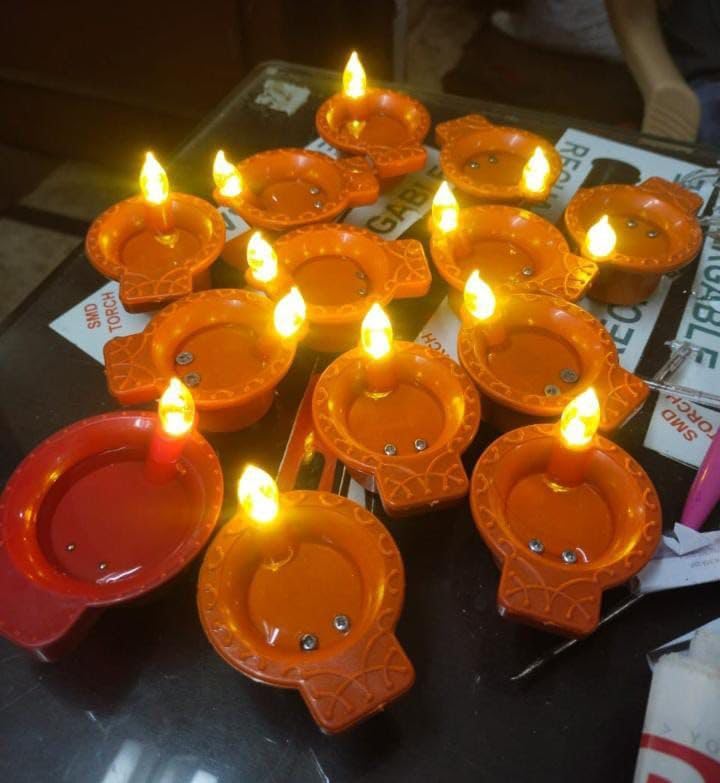 Craft and Toys Set of 6 Sensor Diye Flameless Decor Diwali Festivals Decoration Christmas New Year Festive Candle Diwali Diye Smokeless Electric Home Decoration Home (S460)-image-37