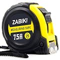 Zabiki Measuring Tape Measure, 25 Ft Decimal Retractable Dual Side Ruler with Metric and Inches, Easy to Read, for Surveyors, Engineers and Electricians, with Magnetic Tip and Rubber Protective Casing