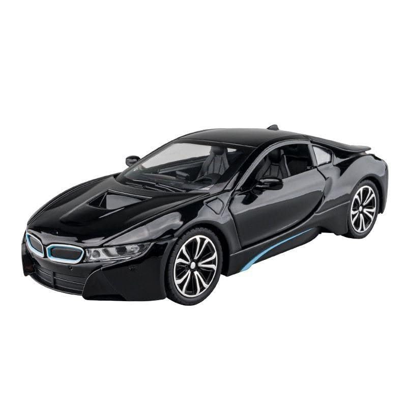 Image of Scale Exclusive Alloy Metal Pull Back | Die-cast Car Model with Sound Light Mini Auto Toy for Kids Metal Model Toy Car with Sound and Light (1.22 Scale -B-M-W I8-Black)