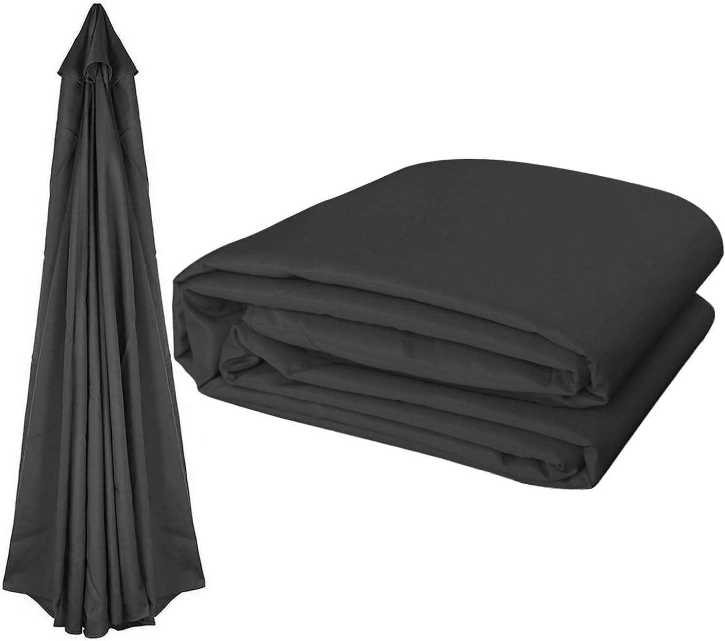 9ft 10ft Cantilever Umbrella Replacement Parasol Fabric Canopy, 6 Ribs 8 Ribs Sun Umbrella Replacement Canopy, UV-Block Polyester Fabric, Without Umbrella Stand ( Color : Black , Size : (10FT)3.0m/6-R