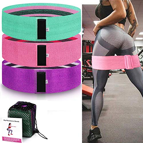 Resistance Bands for Legs and Butt, Cloth Fabric Workout Bands, Women/Men Stretch Exercise Loops, Thick Wide Non-Slip Gym Booty Band 3 Set for Squat Leg Glute Hip Training Extra Band Working Bands