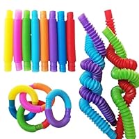 VJUYSW 8-teiliges Mini-Spielzeug, sensorisches Spielzeug aus mehrfarbigem dehnbarem Schlauch, Anti-Stress-Spielzeug für Kinder, Erwachsene, Autismus, lindert Angst und Stress