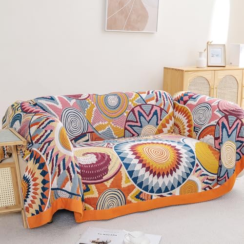 VANJOROY 100% Organic Cotton Sofa Large Bed Throw Blanket
