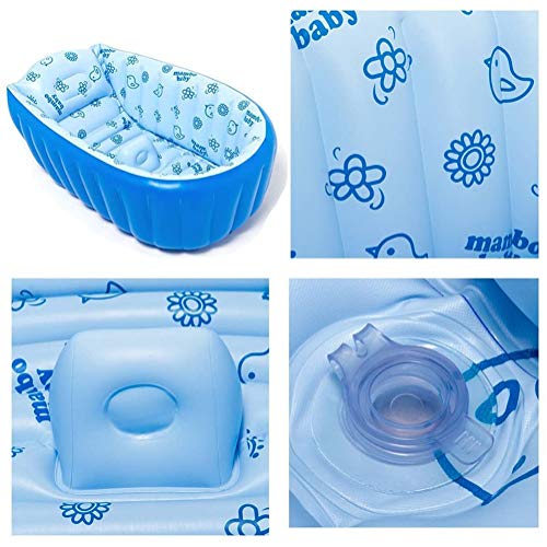Baignoire gonflable bébé pliable : la solution anti-glisse avec coussin doux intégré - 5