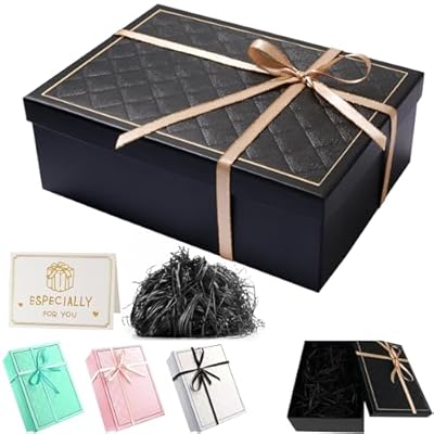Caja Regalo, 25 x 18 x 8.5 CM Caja para Regalo Rectangulares, Plegable Cajas de Regalo con Tapa, Cajas Regalo Carton con Lazo Carda Rafia, para Boda Cumpleaños Navidad Valentín (Negro) | Ya disponible en tu tienda friki favorita! En mundofriki.es! Caja Regalo, 25 x 18 x 8.5 CM Caja para Regalo Rectangulares, Plegable Cajas de Regalo con Tapa, Cajas Regalo Carton con Lazo Carda Rafia, para Boda Cumpleaños Navidad Valentín (Negro) | Ya disponible en tu tienda friki favorita! En mundofriki.es!