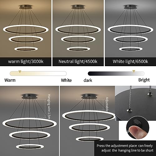 Suspension salle à manger LED dimmable 3000K-6000K télécommandée - 5