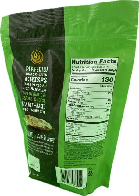 Kokobunch Variety Bundles Of Stonefire's Authentic Naan Crisps Flatbread Cracker 4 or 3 Assorted Pack (6oz, 2 Bags of Garlic And Cheese & 2 Bags of Sea Salt)