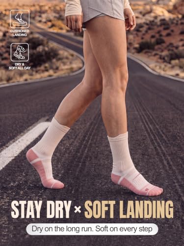 Image of Coolmax Running Socks for Women Stay Dry Cloud Cushioned Compression | Breathble Anti Blister Moisture Wicking Anti odor Seamless toe