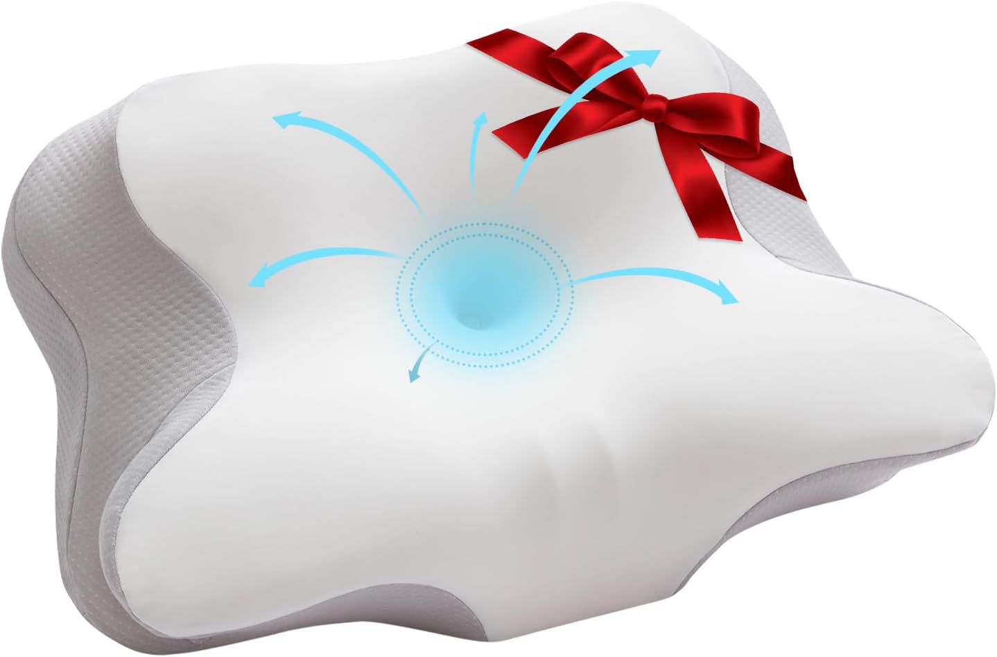 Cervical Neck Pillow for Pain Relief, Contour Orthopedic Memory Foam Pillow,Ergonomic Neck Support Pillow for Side Back Stomach Sleeping with Breathable Cooling Pillowcase