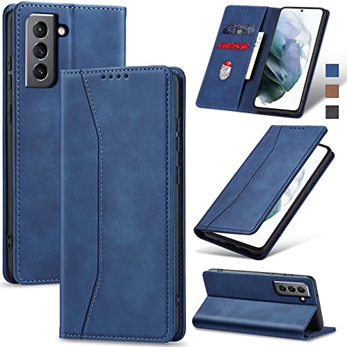 Image of Jasonyu Flip Wallet Case for Samsung Galaxy S21 5G,Blue