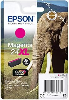 Epson 24XL Magenta Elephant High Yield Genuine, Claria Photo HD Ink Cartridge