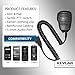 Klein Electronics Compact & Rugged Mini Size Shoulder Mic with PTT Button, Heavy Duty Coild Cord, 3.5mm Earpiece Audio Port, Compatible with Sonim XP5s, XP5plus, XP8, XP10 Accessories
