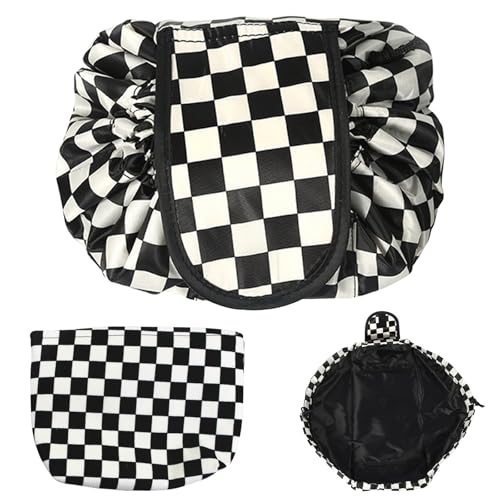 HTTDSLF Bolsa de Cosméticos, Bolsa de Maquillaje con Cordón, Bolsa de Cosméticos Viaje, Bolsa Maquillaje Mujer Portátil, Neceser Portátil, Bolsa de Cosméticos para Señoras Perezosas