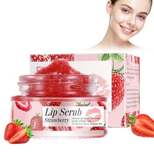 Virecose 20g Lip Scrub, Fresa Cuidado De Labios Exfoliante De Nutritivo Para Eliminar La Piel Muerta Para Labios Agrietados