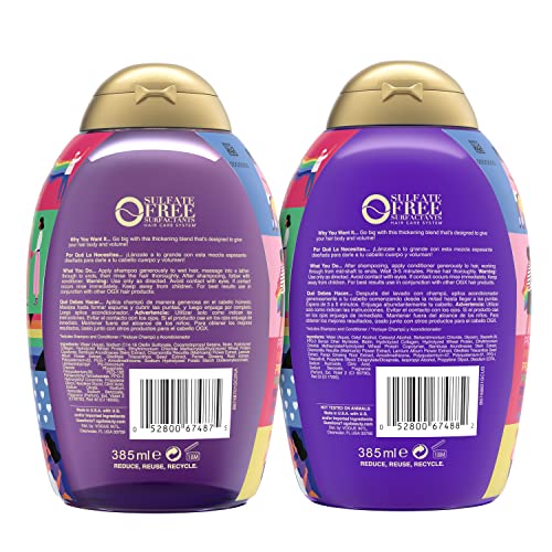Ogx Thick & Full + Biotin & Collagen Extra Strength Volumizing Shampoo + Conditioner With Vitamin B7 & Hydrolyzed Wheat Protein For Fine Hair, 13 Fl Oz, Pack Of 2 #TOP7