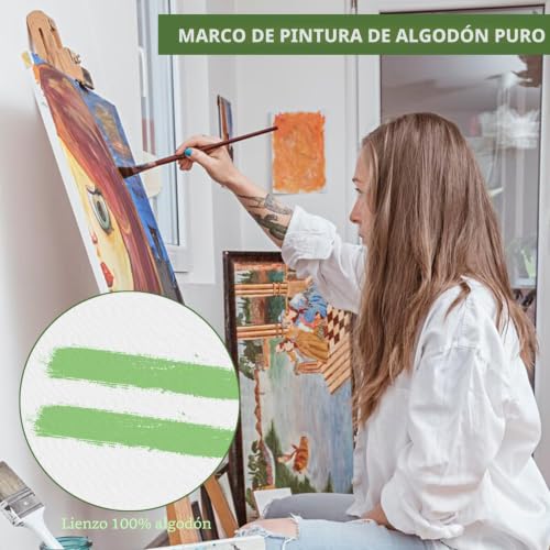Miniatura 3 de Set De 5 Lienzos Para Pintar 100 Algodón, Lienzo Blanco 30x40, 25x30, 20x25, 15x20, 10x10 Cm Canvas Para Pintar Para Niños, Artistas Aficionados A La Pintura Al Óleo Y Acrílico, Principiantes