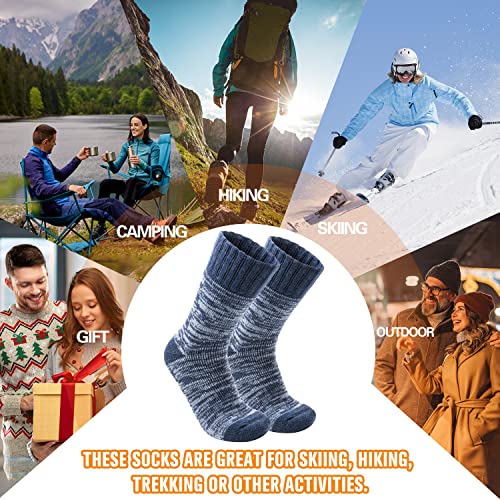 Image of 3 Pairs Warm Thermal Socks for Women & Men Winter Ski Thick Boot Insulated Socks for Cold Weather