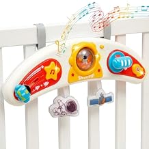 Kiddie Play Baby Crib Toy Hanging for Rail 3-in-1 Musical Baby Activity Center with Lights & Sounds Tummy Time Infant Toys for 0-12 Months