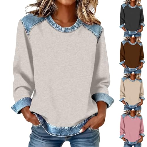 Dettagli pratici: presenta un design unico con carré e polsini in denim per un look rilassato ma lucido. La vestibilità rilassata, le cuciture a contrasto a vista e la sottile toppa in similpelle sul petto ne esaltano il fascino casual-chic. Perfetto da indossare a strati o da solo.