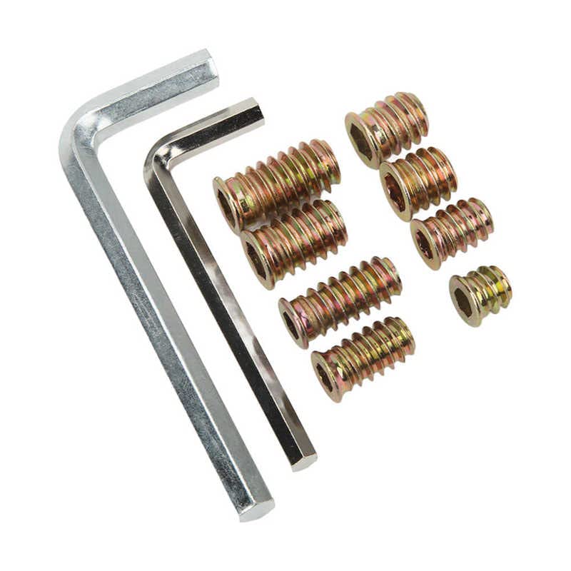 122Pcs Metric Threaded Insert Carbon Steel Galvanized Female Male Thread Furniture Bolt for Closet with Storage Box