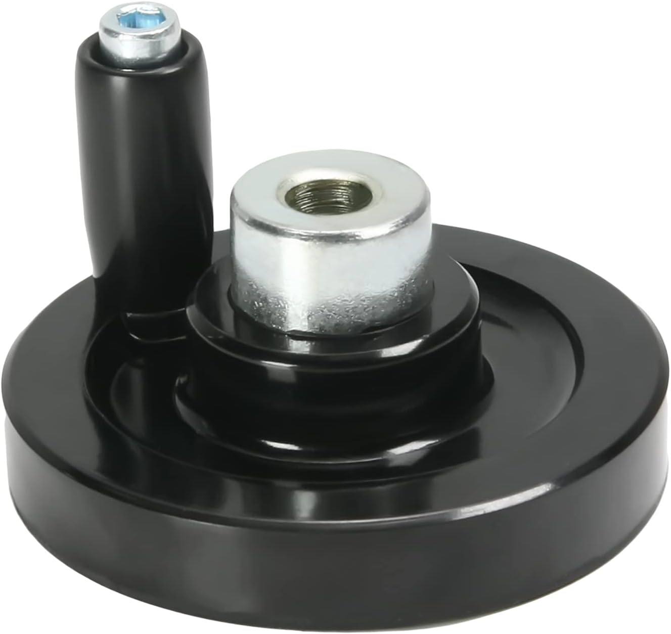 Othmro 1Pc 2.48"(63mm) Dia Back Ripple Handwheel, 0.31"(8mm) Center Hole Diameter Revolving Hand Wheel with Black Bakelite Revolving Handle, for Milling Machine Lathes Grinders