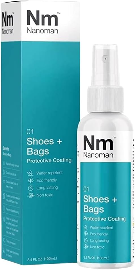 Water Repellent/Waterproof Spray for Shoes, Sneakers and Bags. Premium Nano-Technology Formula. Eco friendly. No Fluoropolymers, Alcohols or PFAS. Stain & Liquid Protection Spray for Shoes and Bags