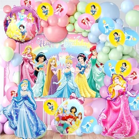 72Pcs Princess Balloons,Princess Party Decorations Cover