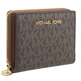 [マイケルコース] 財布 レディース 2つ折り コンパクト 折財布 ミニ財布 ブランド アウトレット JET SET TRAVEL ジップ チャーム ミディアム (ブラウン) [並行輸入品]