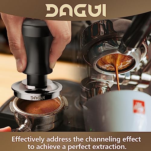 58Mm Espresso Tamper, Dagui Calibrated Coffee Tamper With Springs-Loaded & 100% Stainless Steel Base, Tamper For Espresso Machine Compatible With Breville/Rancilio/Gaggia 58 Mm Portafilter (Black) #TOP2