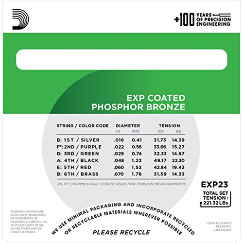 Image of D'Addario EXP23 EXP Coated Baritone Guitar Strings, 16-70