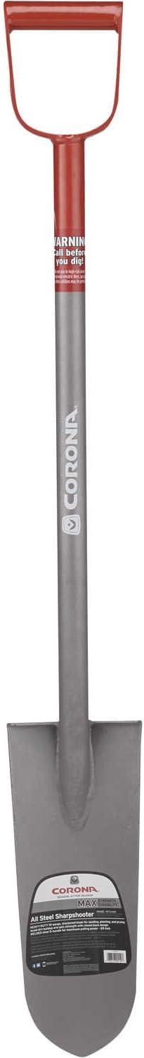 Corona MAX Steel 14.5" Sharpshooter Shovel with Sharpened Blade, 29"L D-Grip Handle